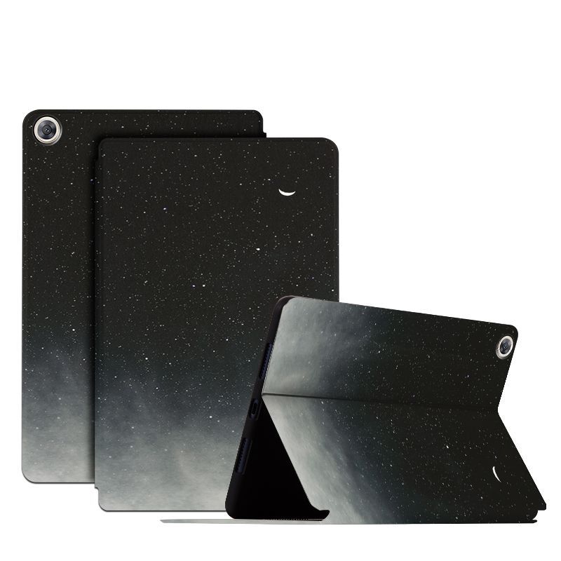 Чехол MyPads для планшетного компьютера Huawei MediaPad M5 Lite 8 (8.0") JDN2-L09/ Honor Tab 5(8.0") JDN2-W09, защитный, с рисунком звездного неба, черно-серый