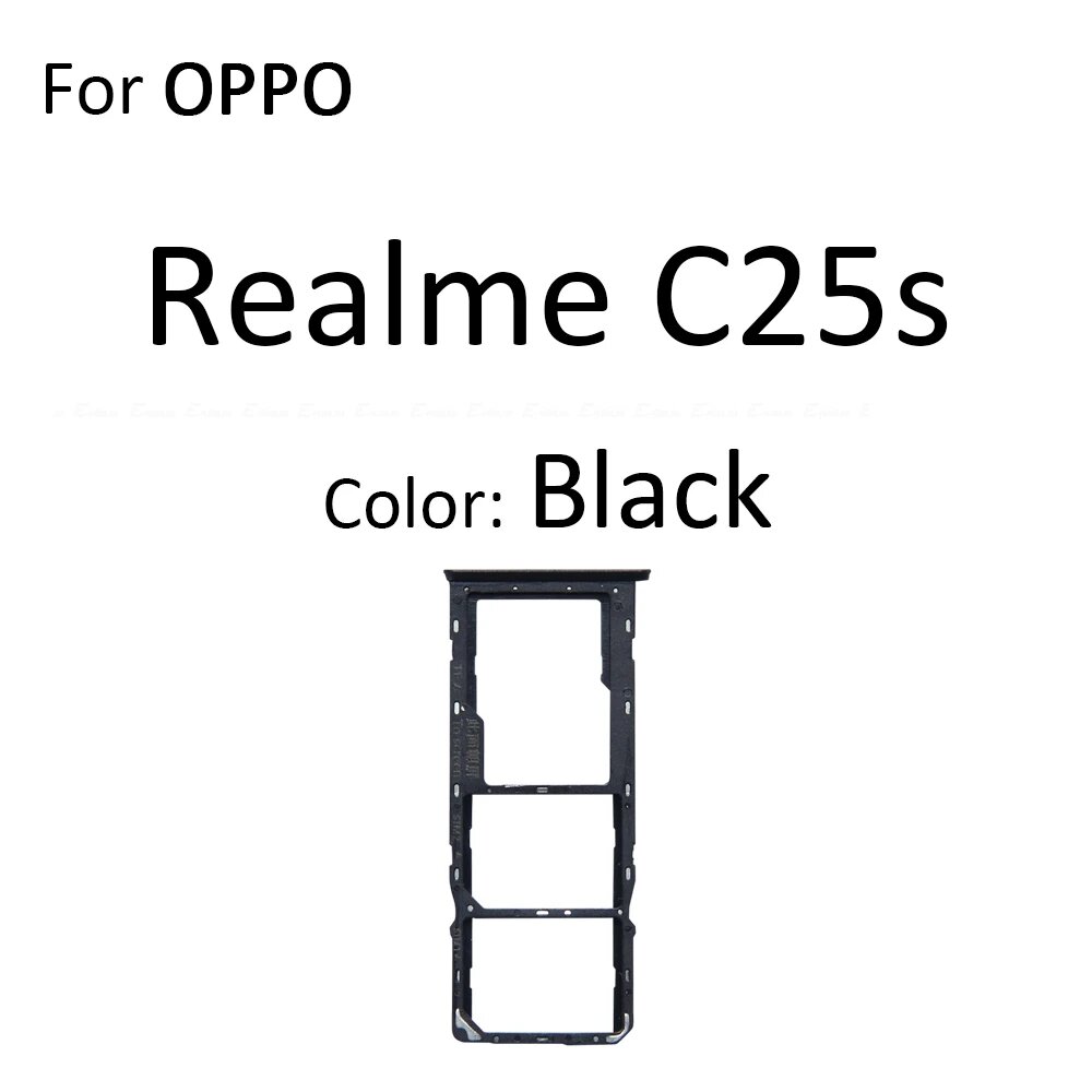 Лоток для SIM-карты, разъем для чтения, адаптер для OPPO Realme C25 C25s C25Y, держатель C25s Black