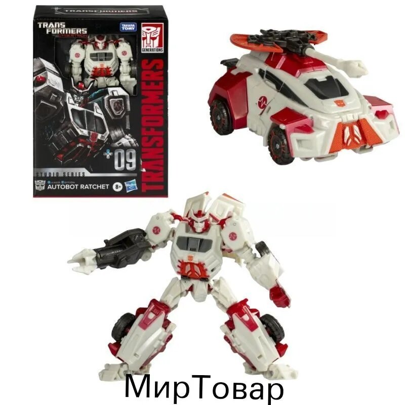 Премиумфигурка Hasbro, трансформируемая из серии Transformers Studio Series Voyager, 16.5 см, версия Gamer Edition с автоботом Рэтчетом из War for Cybertron