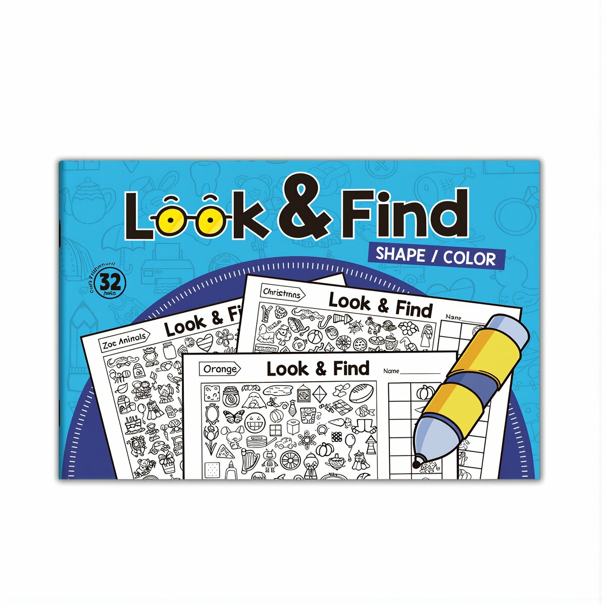 Книга для поиска и раскраски Look and Find на 32 страницы развитие внимания у дошкольников 258х180 мм сертификаты CE и CPC