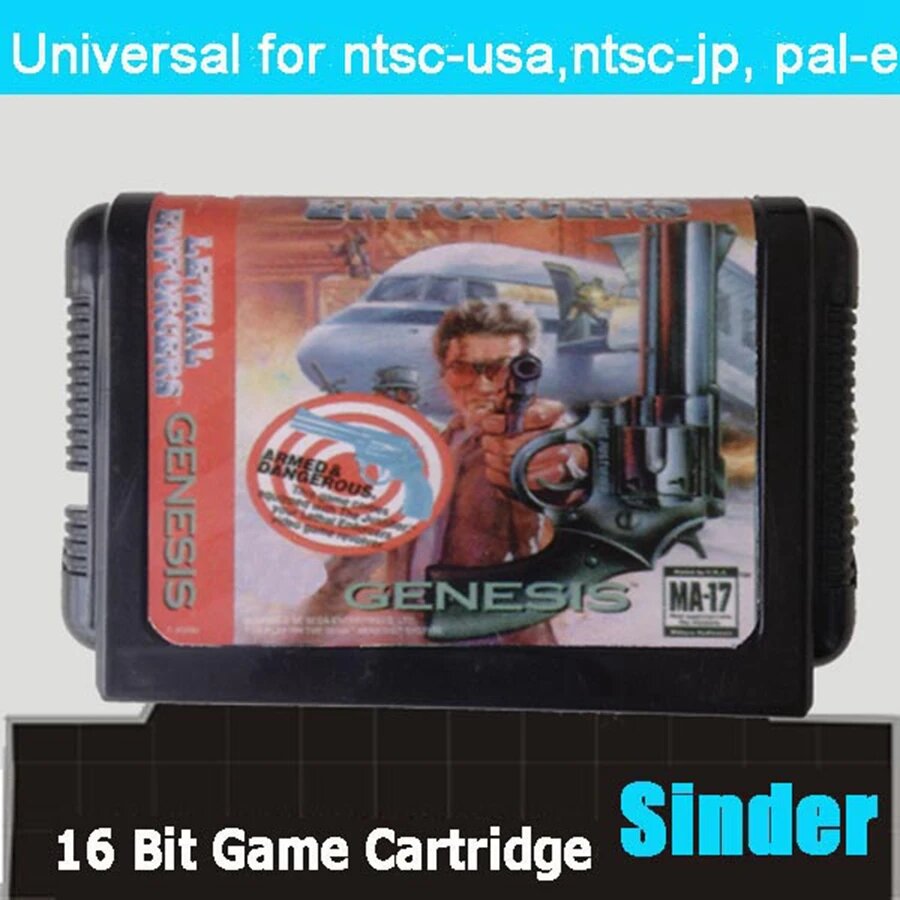 Игровая карта Lethal Enforcers для Sega Mega Drive JP SHELL
