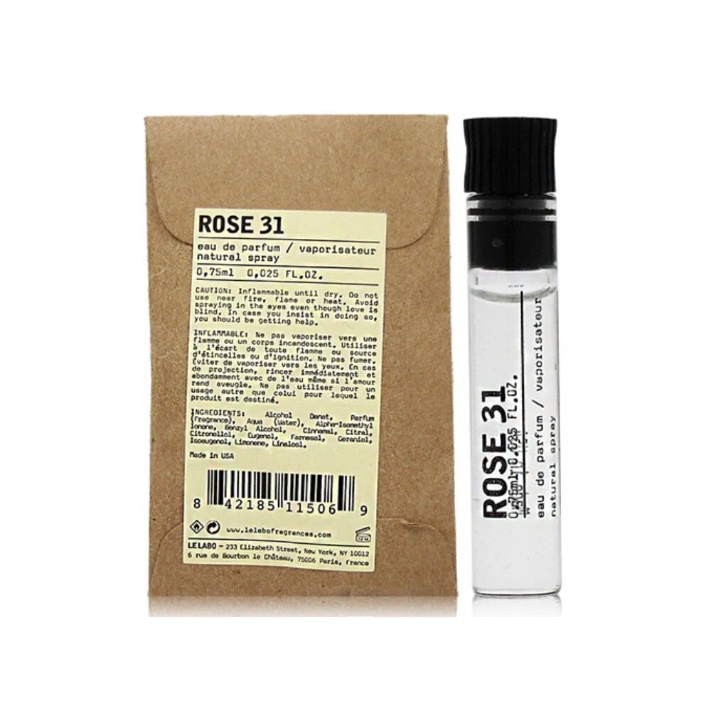 Парфюмерная вода Le Labo Rose 31, для женщин, пробник, 0.75 мл