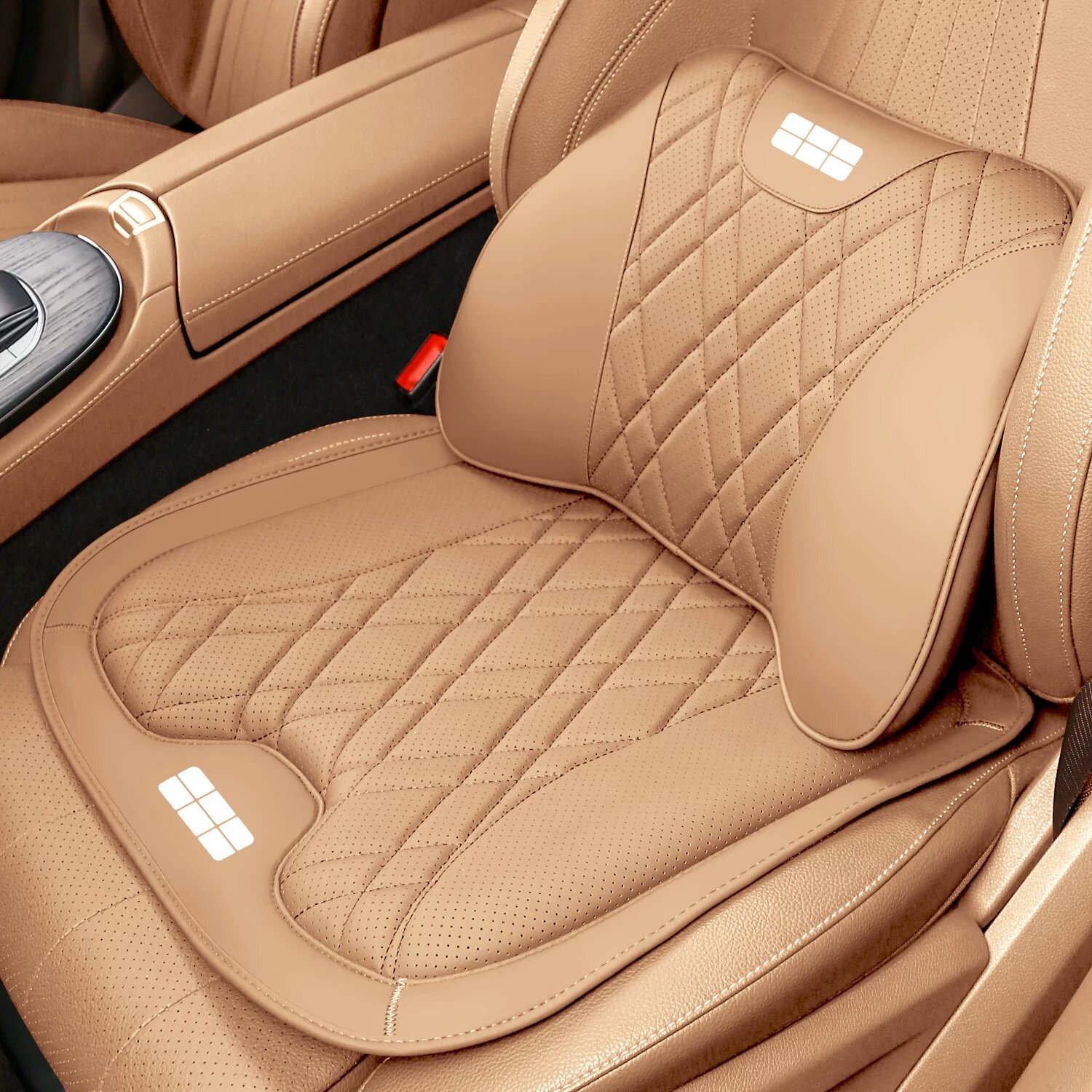 Поясничная подушка и сиденье с подушкой Geely Galaxy L7/L6/E5/Xingjian 7, цвет Осенний коричневый, 1 комплект