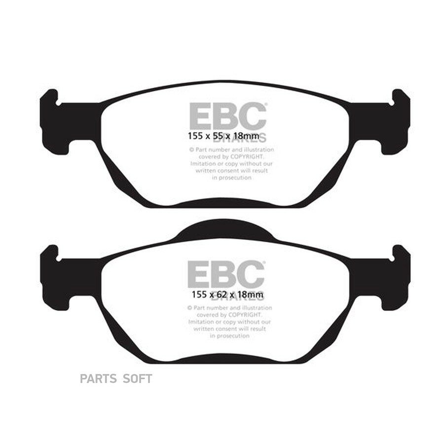 Накладки тормозные от официального дистрибьютора, EBC-BRAKES, артикул DPX2000