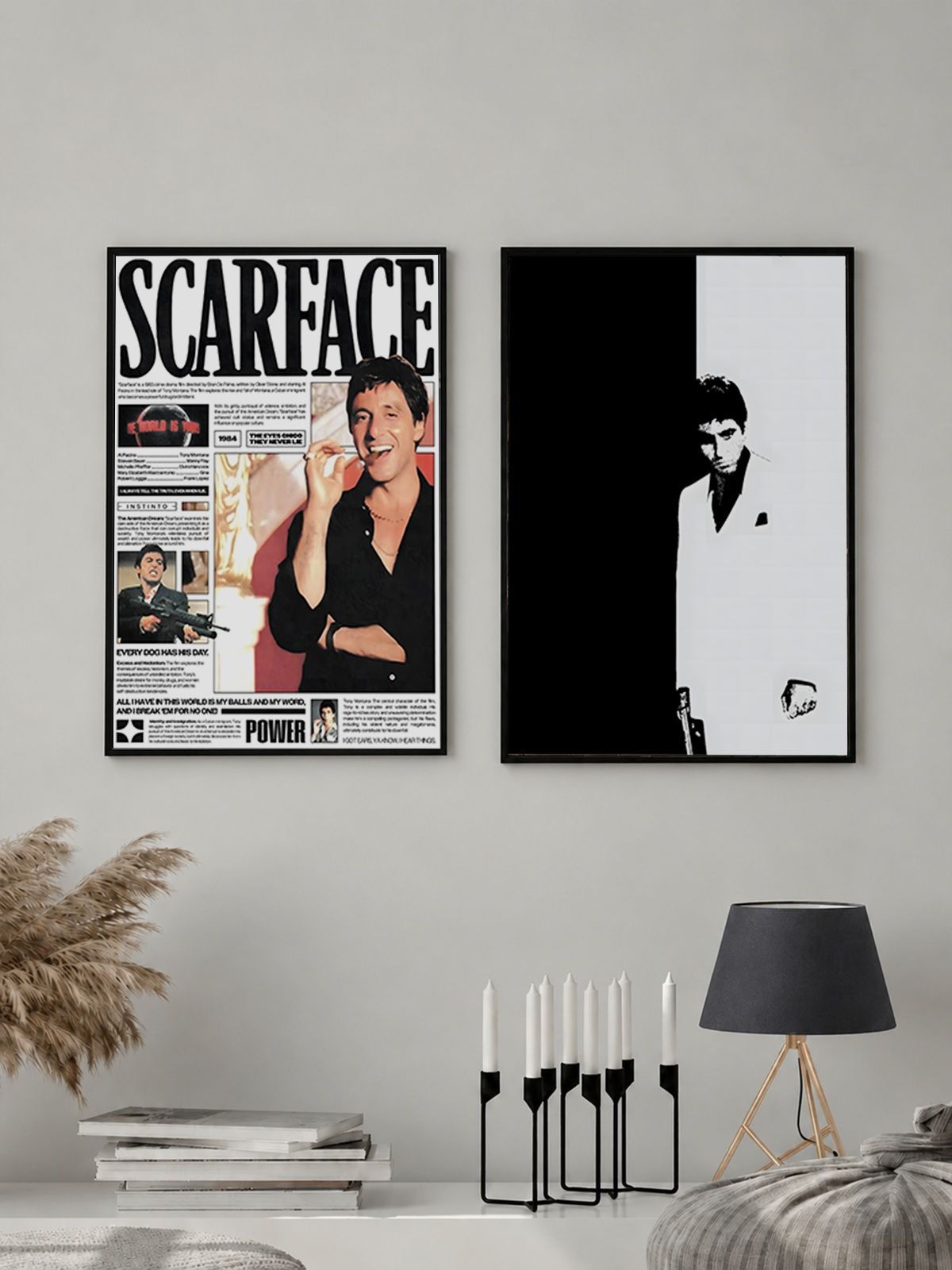 Набор Постеров / Плакатов Лицо Со Шрамом (Scarface) 2 Листа А3