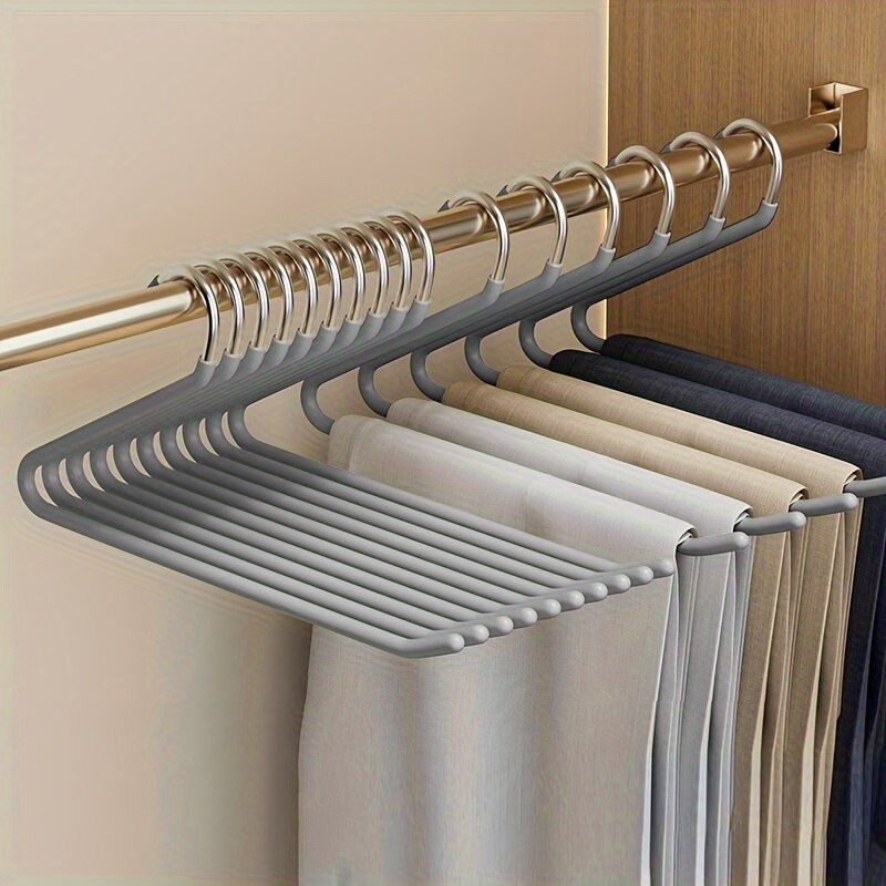 Вешалка для брюк металлическая Z-образная нескользящая серая