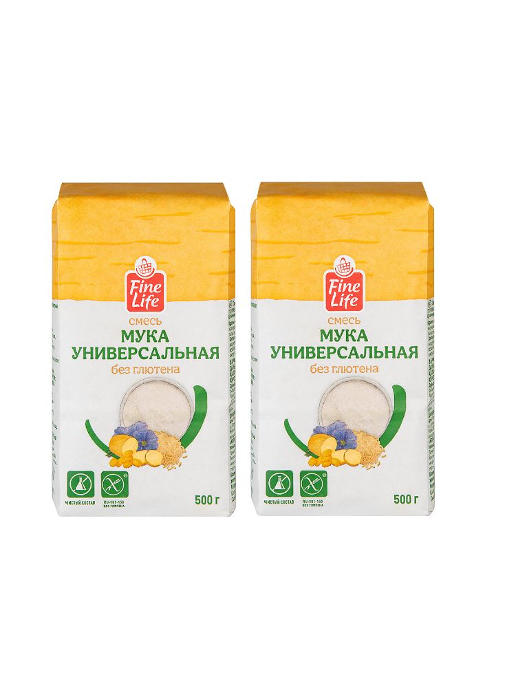 Fine Life Мука универсальная без глютена, 500 гр, 2 шт