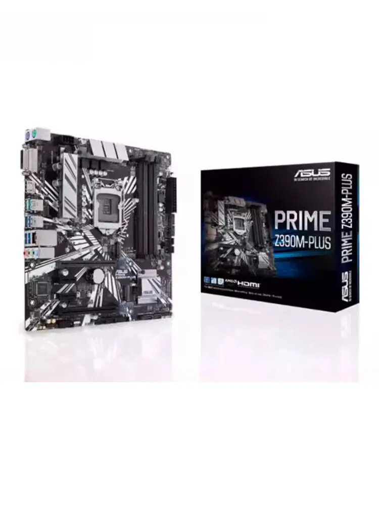 ASUS Системный блок PRIME Z390M-PLUS), PRIME Z390M-PLUS, черно-серый, светло-серый