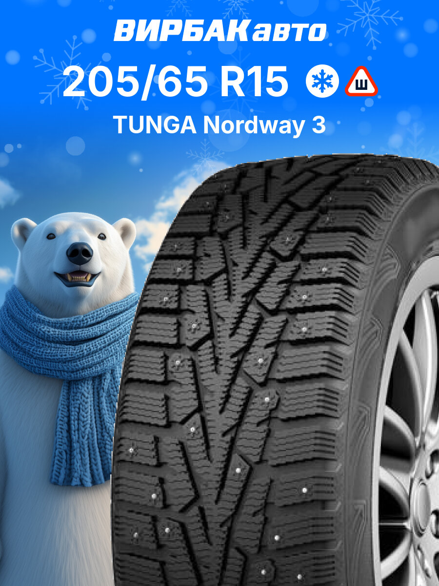 Зимние шины TUNGA Nordway 3 205/65R15 99Q, зимняя автомобильная резина