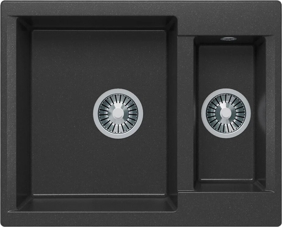 Мойка кухонная Polygran Brig 620 62x50, прямоугольная, мойка для кухни, черная, матовая, российская