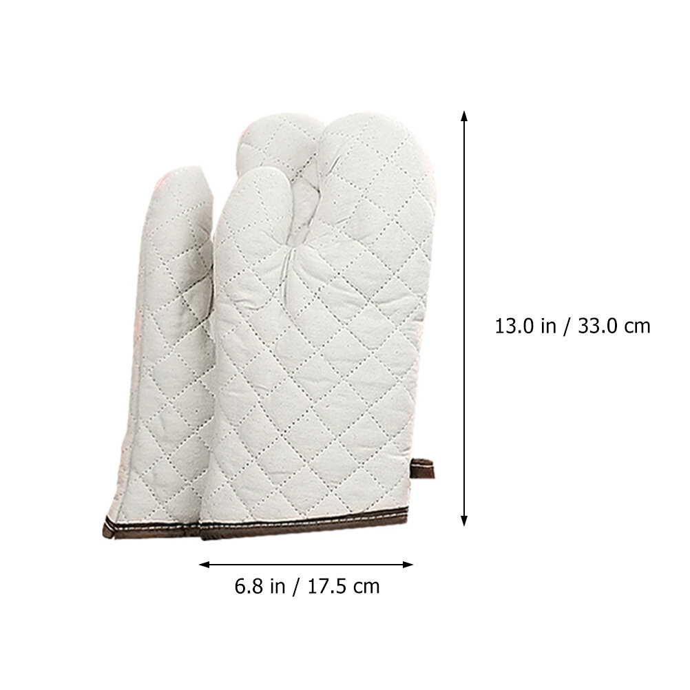 Перчатки Для Выпекания Из Хлопка 2 Штуки Белый Размер 33X17 5X3Cm