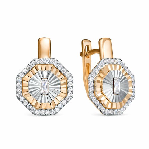 фото Серьги diamant online, красное золото, 585 проба, фианит, , прозрачный