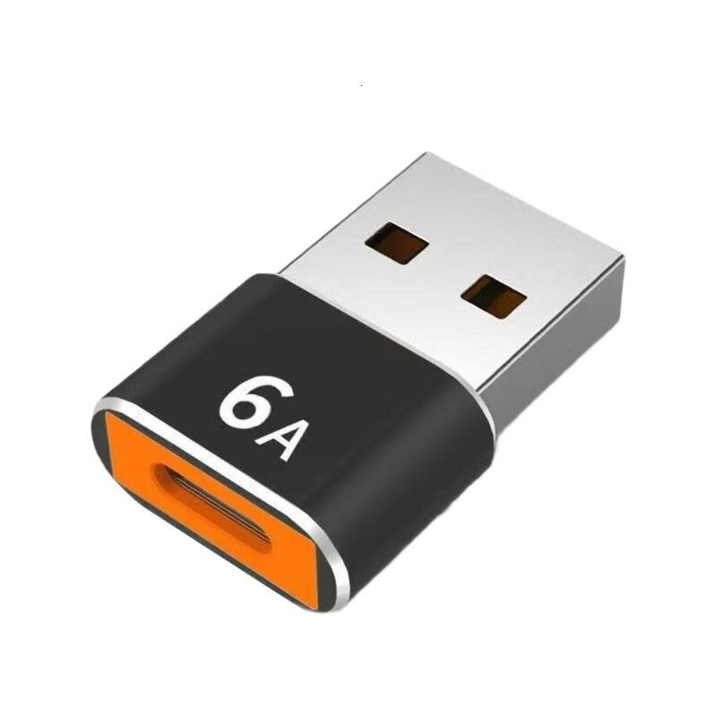 Переходник USB-C на USB OTG металлический, Черный - Женский тип C