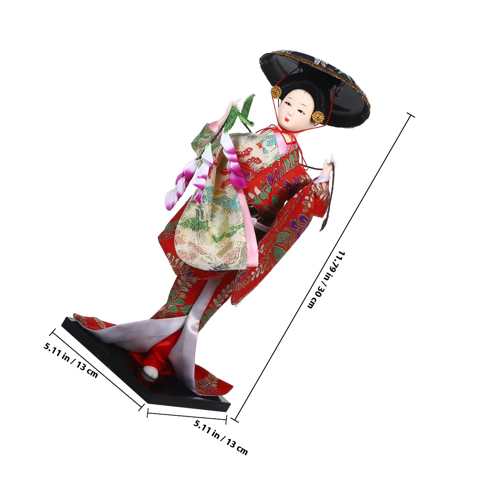 Кукла Гейша Для Декора Столов И Интерьера В Красном Цвете 30.00X13.00X13.00Cm