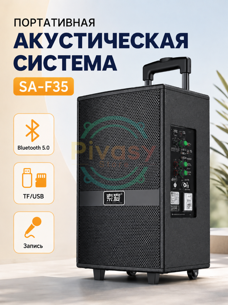 Портативная акустическая система с диагональю 8/12/15 дюймов, аккумулятор емкостью 40 Ч, Bluetooth 15 м для KTV