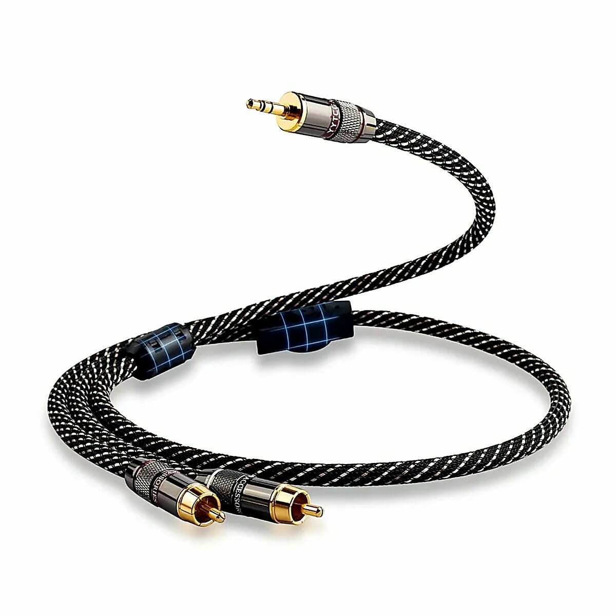 Аудиокабель 3.5 мм/RCA, 1 м, хаки
