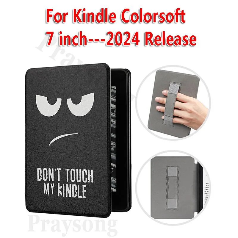 Флип-кейс для Kindle Colorsoft, 7-дюймовый смарт-кейс с браслетом, функция автоматического пробуждения для Kindle 12-го поколения 2024 года выпуска, Магнитная защита кожи, удобный помощник для чтения