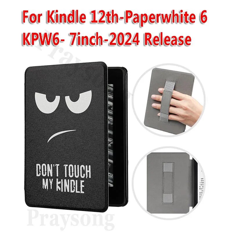 Откидной чехол для Kindle Paperwhite 6 KPW6 7-дюймовый смарт-чехол с браслетом для магнитной защиты кожи Kindle 12-го поколения, помощник по легкому чтению
