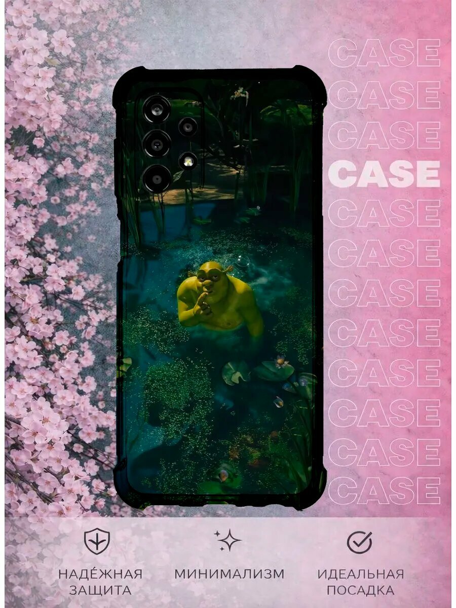 Чехол на Samsung A23 с принтом Шрек на болоте
