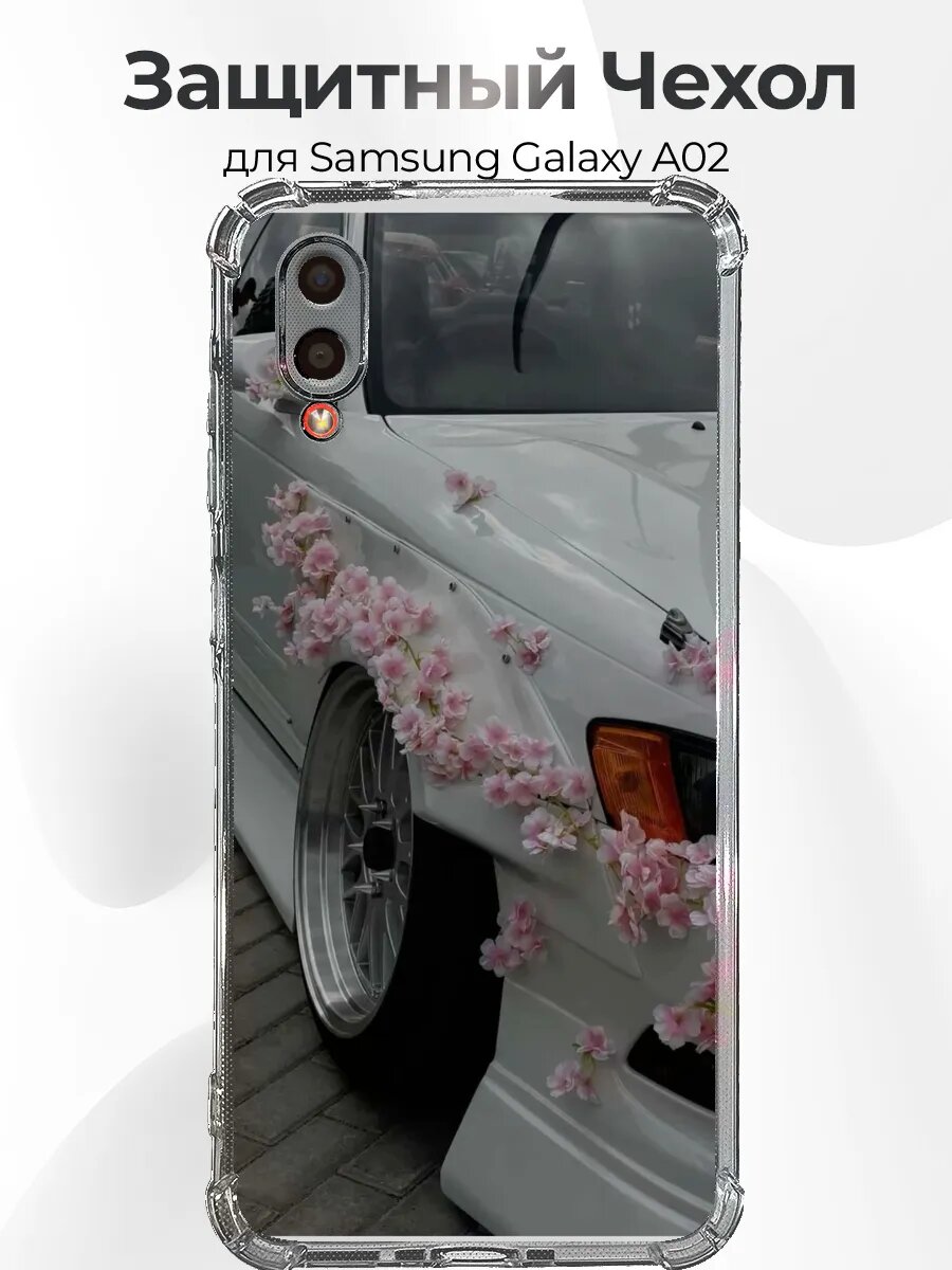 Samsung A02 белая Silvia S13 с сакурой
