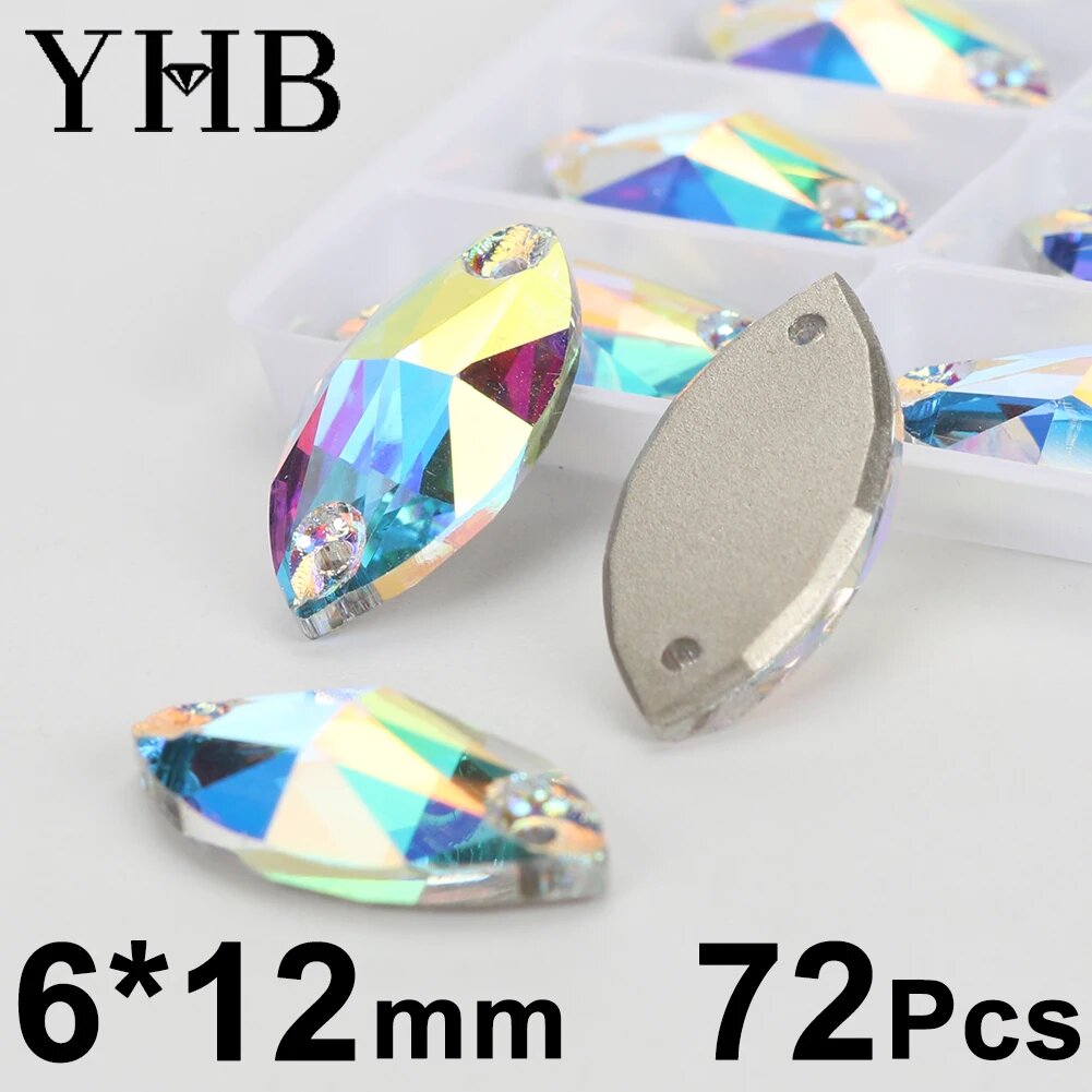 Стразы YHB Nevette 6X12mm Crystal AB
