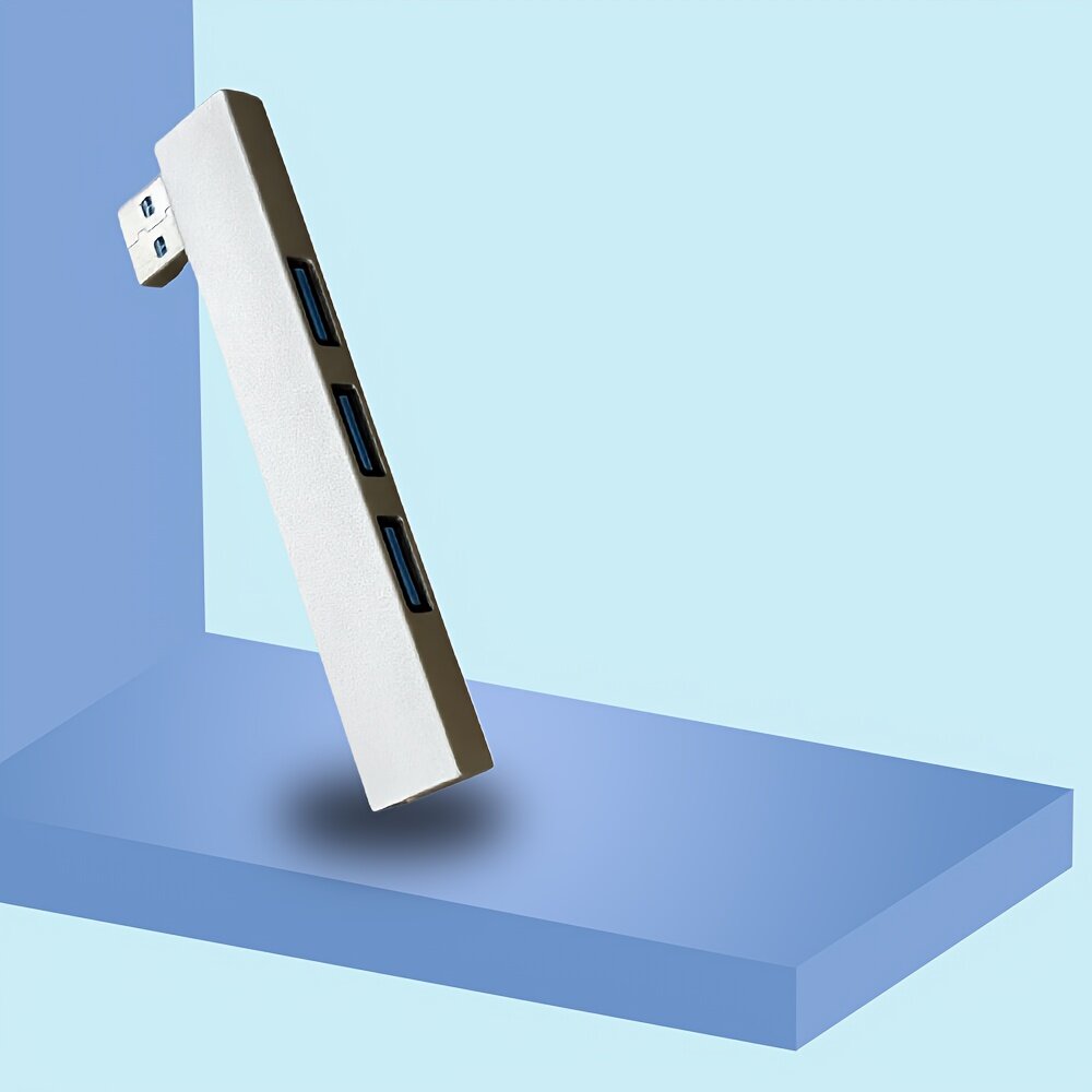 Компактный разветвитель USB Type-C на 4 порта с боковым угловым подключением для ноутбуков
