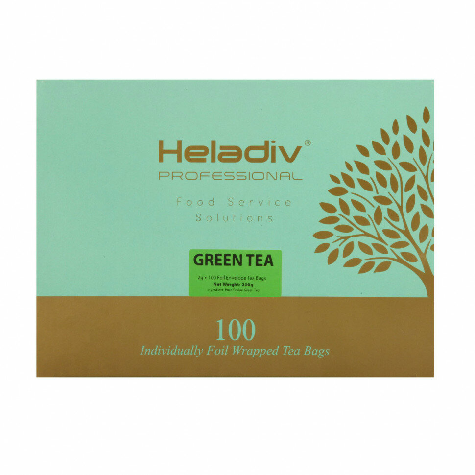 Heladiv Professional P/FOIL Green Tea (Профессиональный, зеленый чай), в пакетиках, 100шт