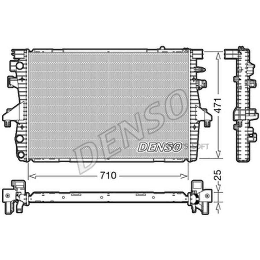 Радиатор [710x471] от официального дистрибьютора, DENSO, артикул DRM32039