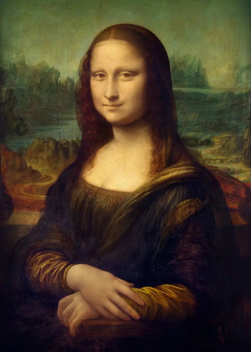 Художественный постер "Мона Лиза", печать на холсте 005aq-1, 50X70cm Unframed