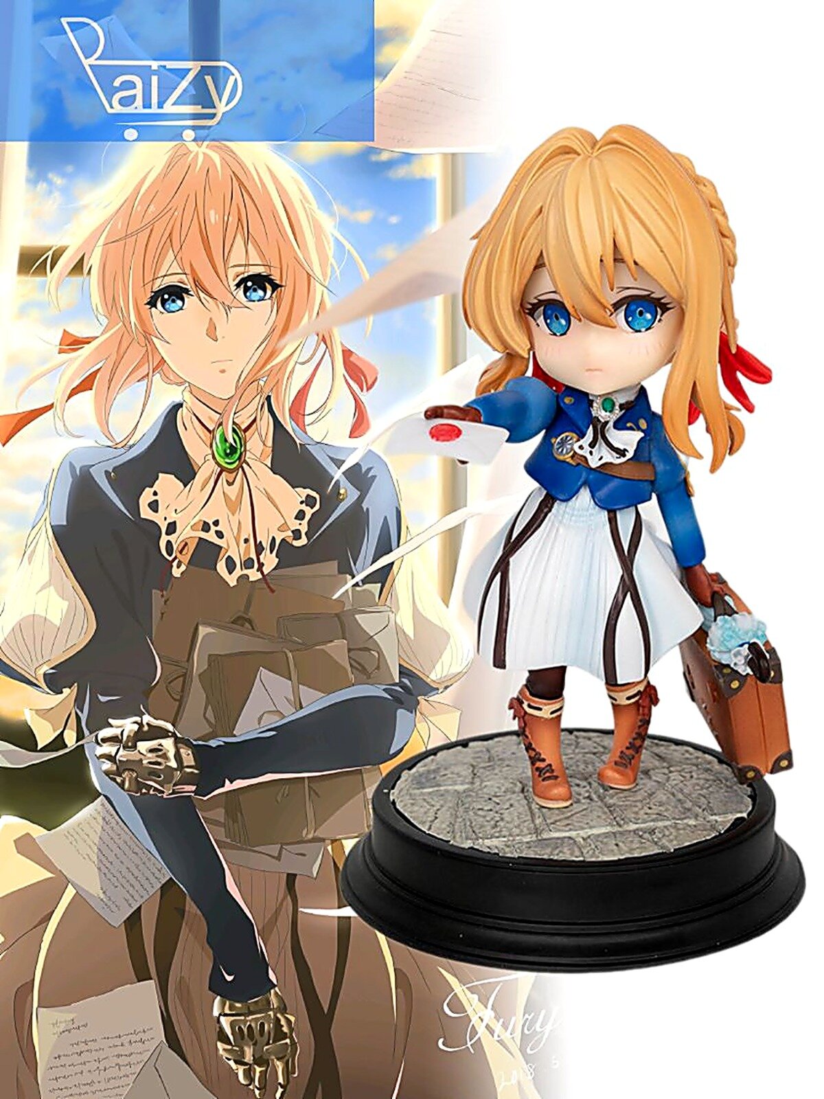 Аниме фигурка Вайолет Эвергарден (Violet Evergarden), Чиби Автоматическая запоминающая кукла,17.5CM