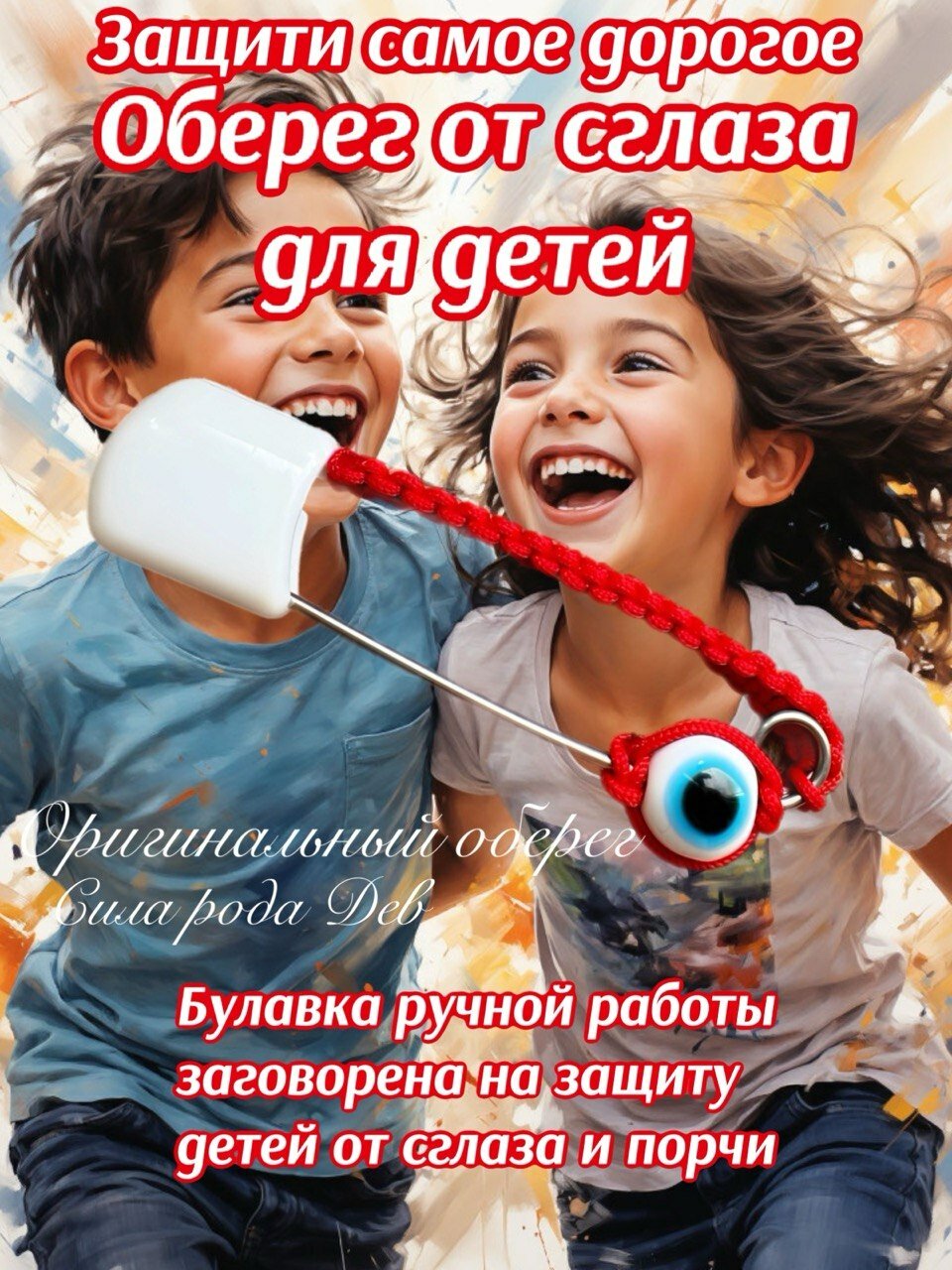 Булавка оберег от сглаза для детей