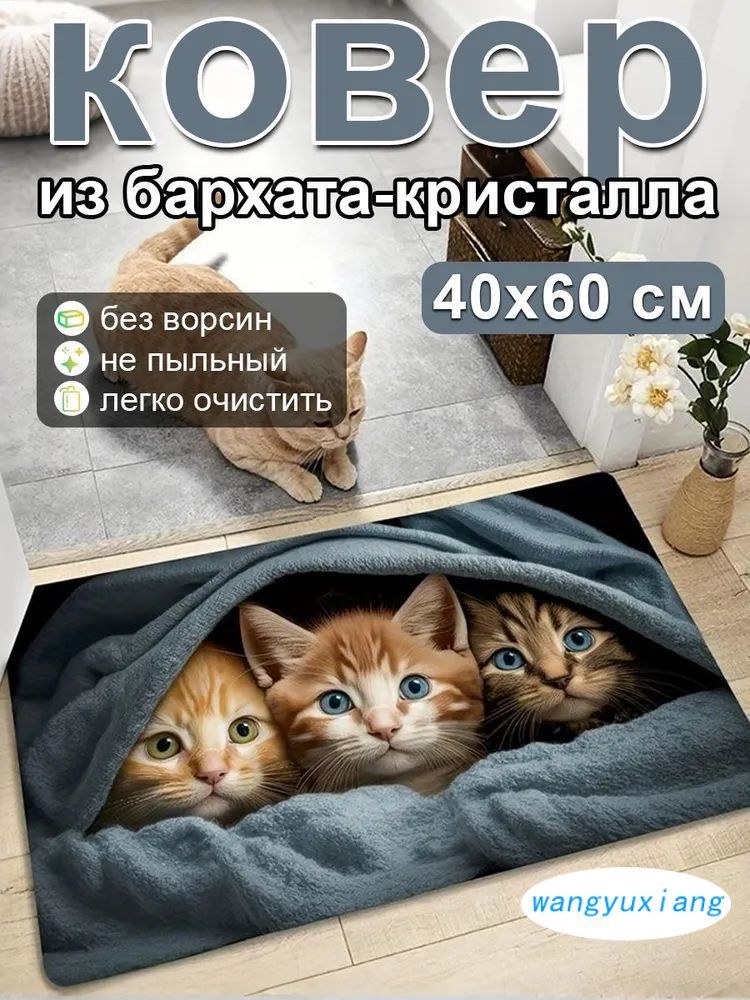 Коврик 40x60 см геометрический разноцветный