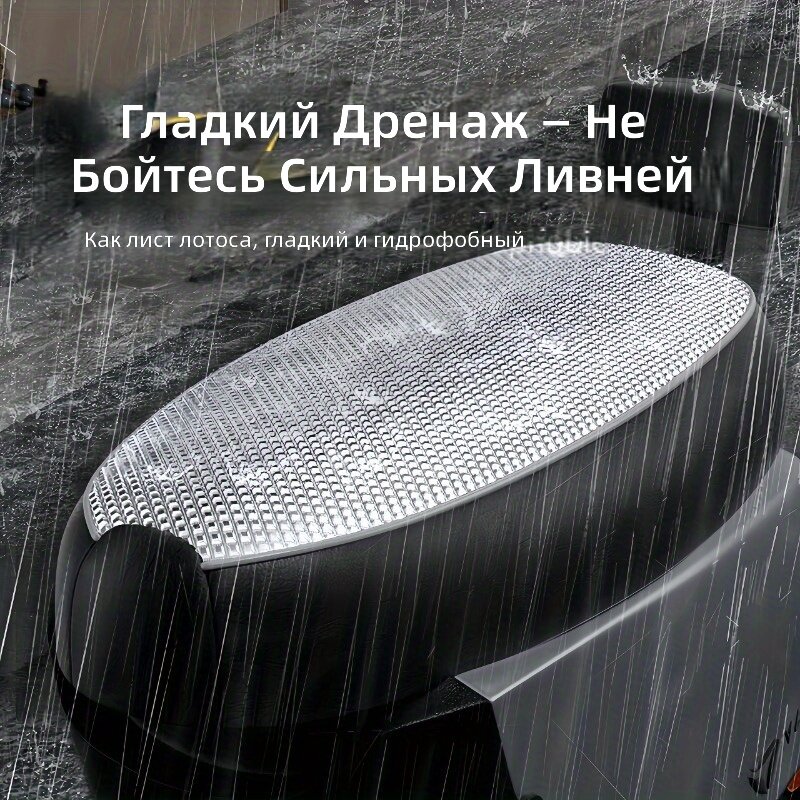 Всесезонный чехол для электромобиля и мотоцикла, серебристый с объемным квадратным узором, утолщенный солнцезащитный и водонепроницаемый, размер S (длина 49–55 см)