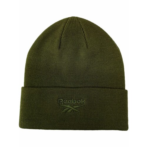 фото Шапка reebok flat knit beanie для мальчиков, размер onesize, зеленый