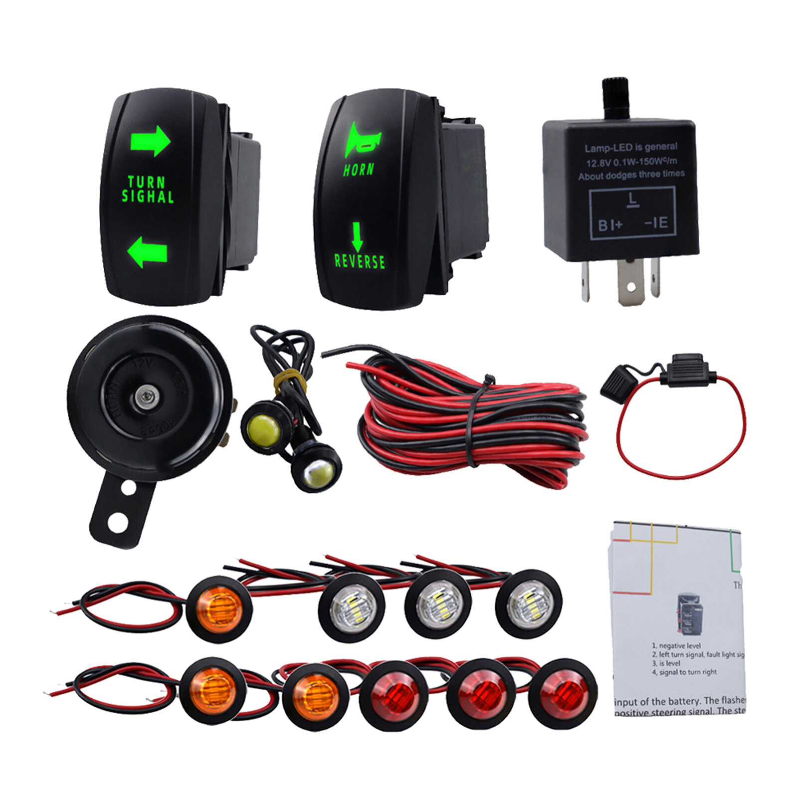 Universal ATV UTV SXS Turn Signal Legals Legals Kit Rockers