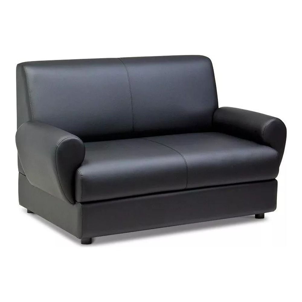 Диван офисный Марко M2-2 двухместный, экокожа, черный, 140х81х85 см