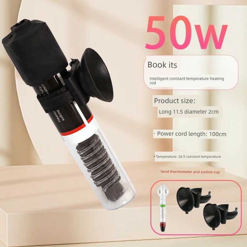 Мини-обогреватель для аквариума 50Вт с термометром - автоматическое поддержание температуры для тропических аквариумов,