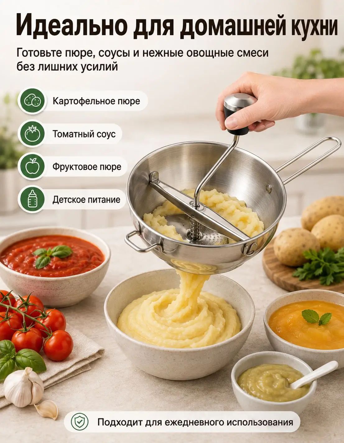 Протирка овощей, фруктов, ягод, диаметр 33 см