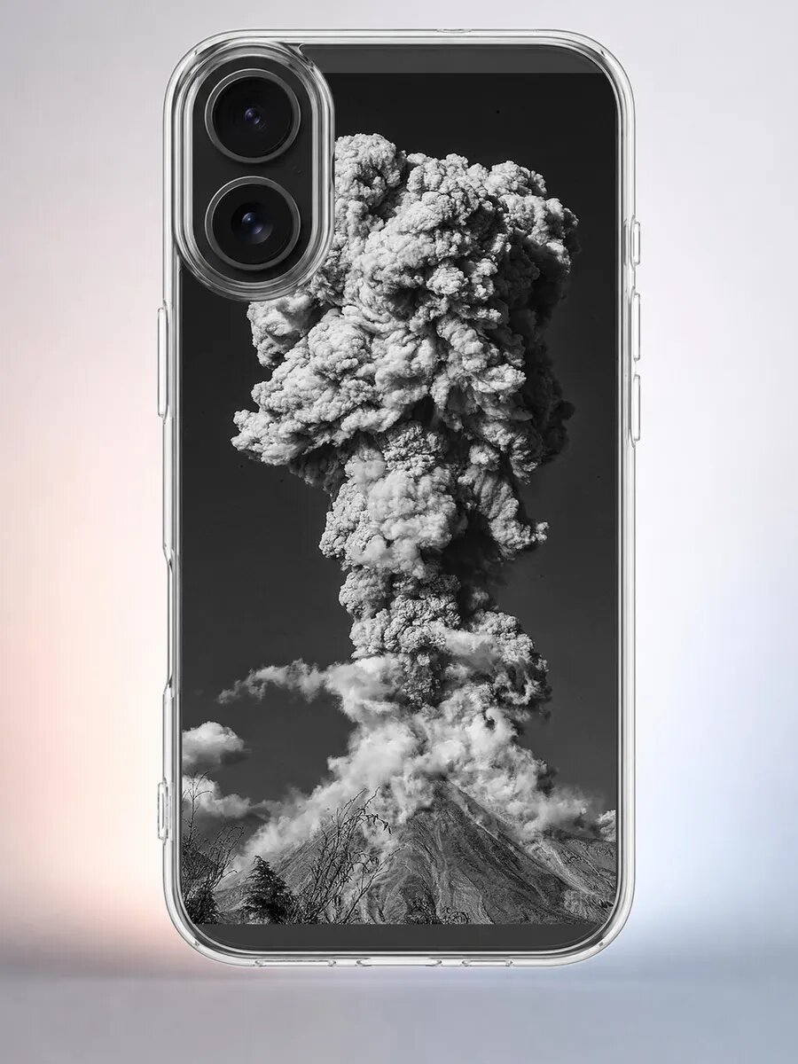 Чехол iPhone 16 вулкан извержение силиконовый