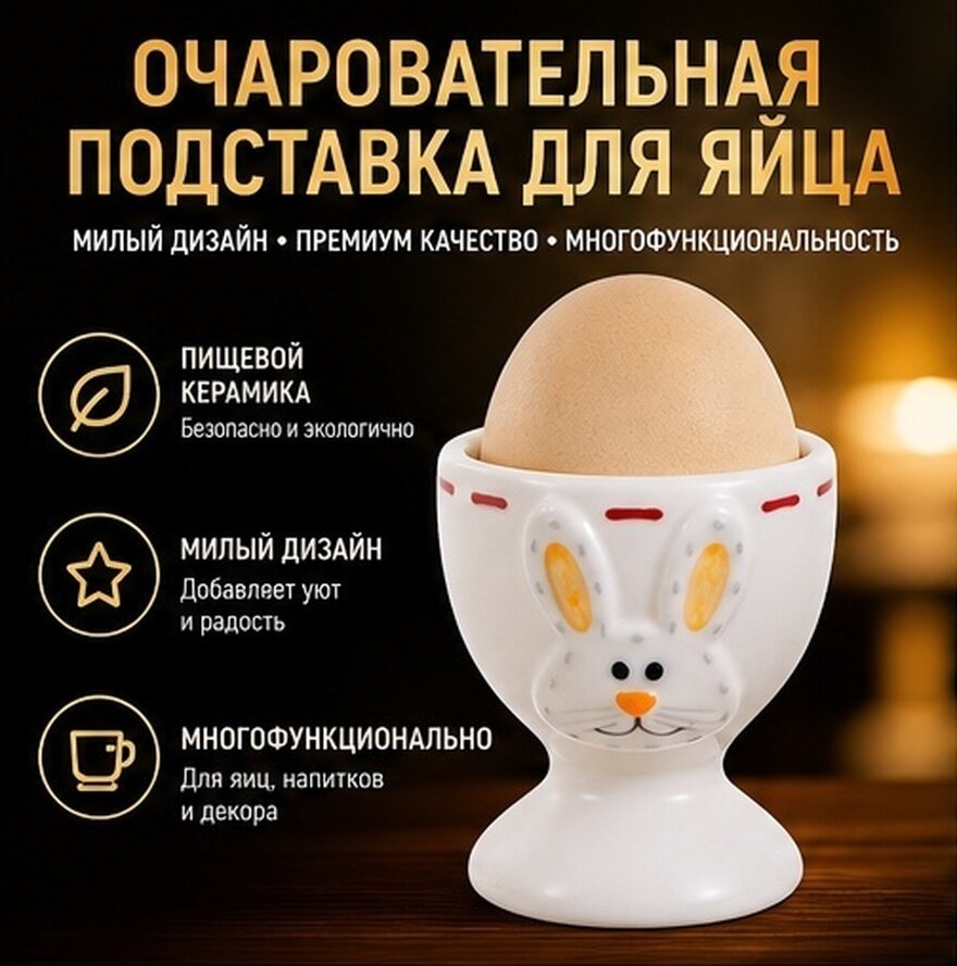 Держатель Для Яиц Из Керамики Белый Одна Штука Подставка Для Вареных Яиц 5 5X5 3X5 3CM