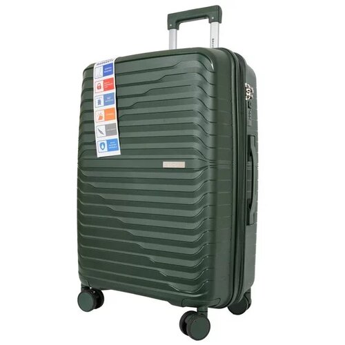 Чемодан Bag Voyage, 66 л, размер M, зеленый