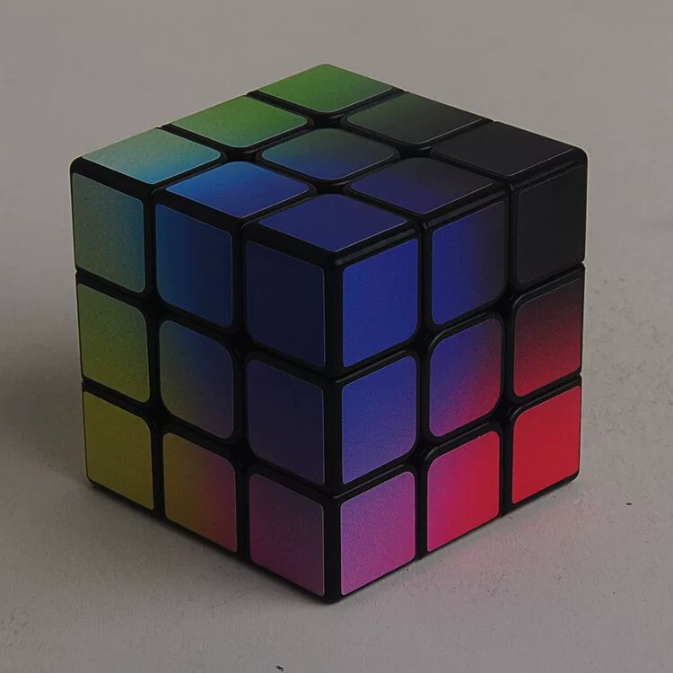 3x3 Кубик Рубика с градиентными цветными наклейками, черный - пазл с плавным вращением для всех возрастов