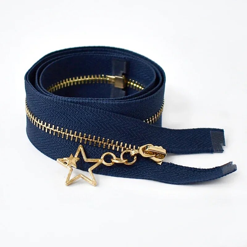 Металлические молнии Meetee 3# 15-70 см 3 шт Синий, ZA057-NavyBlue-Gold, OpenEnd-60cm
