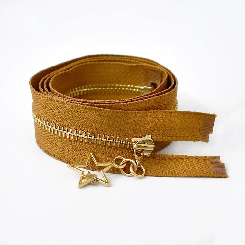 Металлические молнии Meetee 3# 15-70 см 3 шт Коричневый, ZA057-Brown-Gold, OpenEnd-70cm