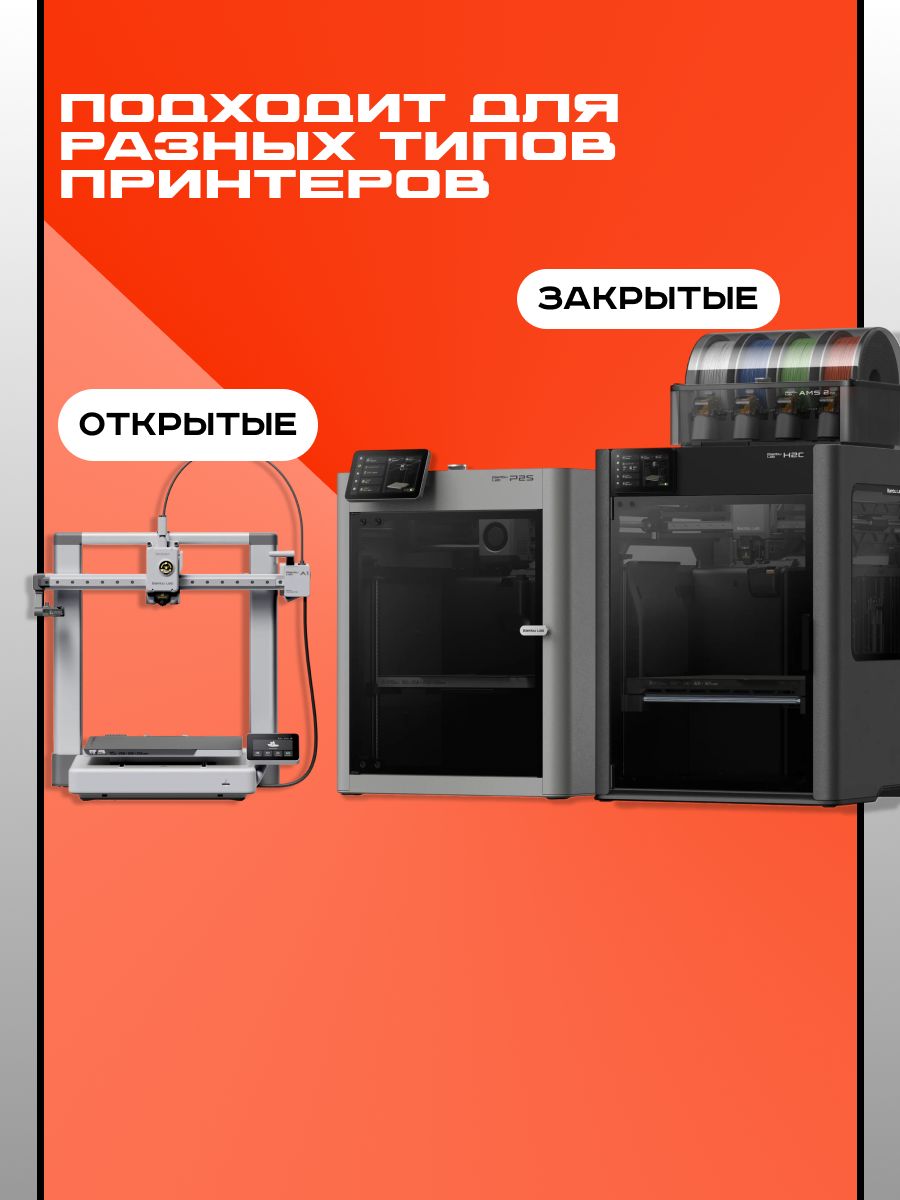 Пластик для 3Д принтера Bambu Lab PLA Translucent Orange — фото 1