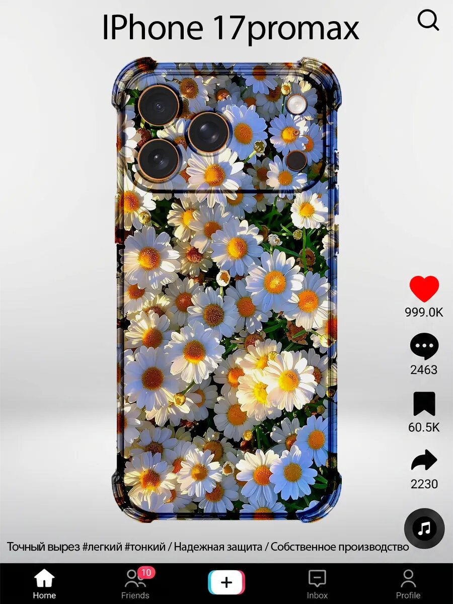 Чехол на iPhone 17 Pro Max с принтом Ромашки