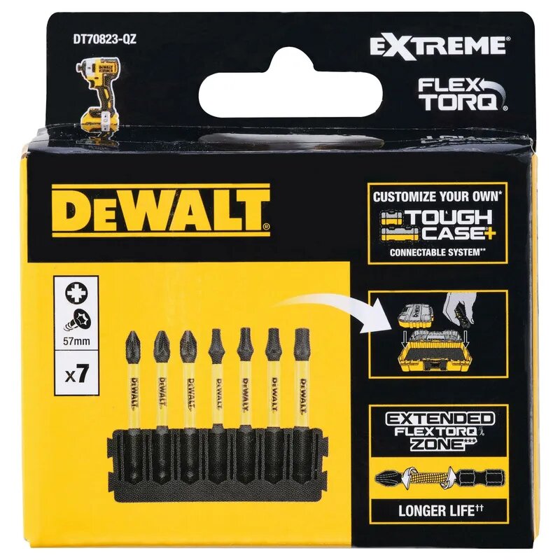 Набор бит DeWALT FLEXTORQ PZ TX 57мм 7шт. DT70823-QZ — фото 1