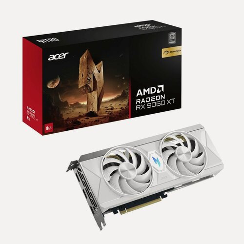 Изображение товара Видеокарта Acer Nitro AMD RX9060 XT OC, 8 ГБ, GDDR6, белая (DP. Z4UWW. P02)