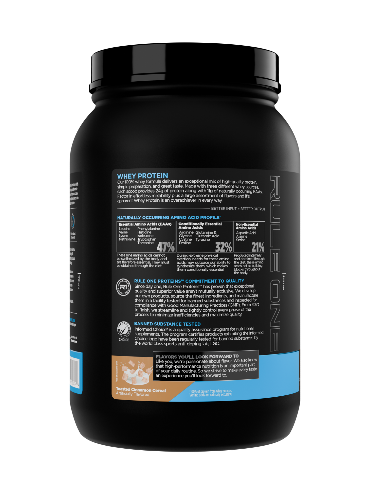 Сывороточный протеин Рул 1 Вей 905 гр Поджаренные мюсли с корицей / Rule One Whey Protein — фото 1