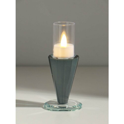 Подсвечник на 1 свечу Пирамида с гранями стекло прозрачный d7 см 7795 см 1229₽